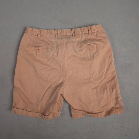 Peter Millar Mens Chino Shorts Peach Size 34 Flat Front Cuffed Casual Summer - Picture 7 of 9